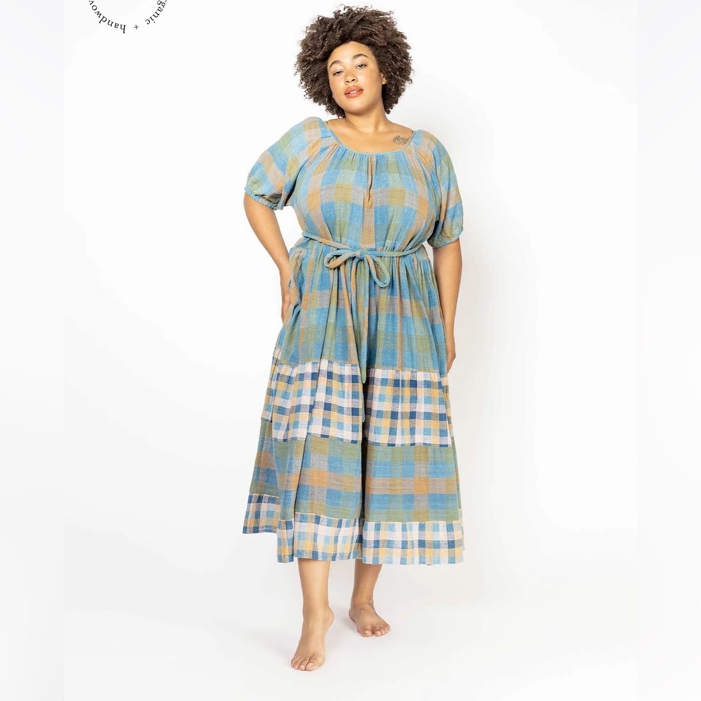 Ace & Jig Blue and Tan Plaid Dress